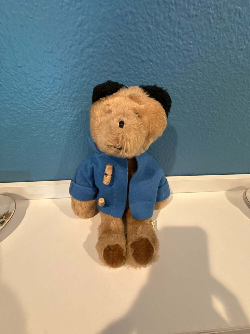 Vintage Eden Toys Paddington Bear Plush Stuffed Animal with Blue Hooded Duffle C